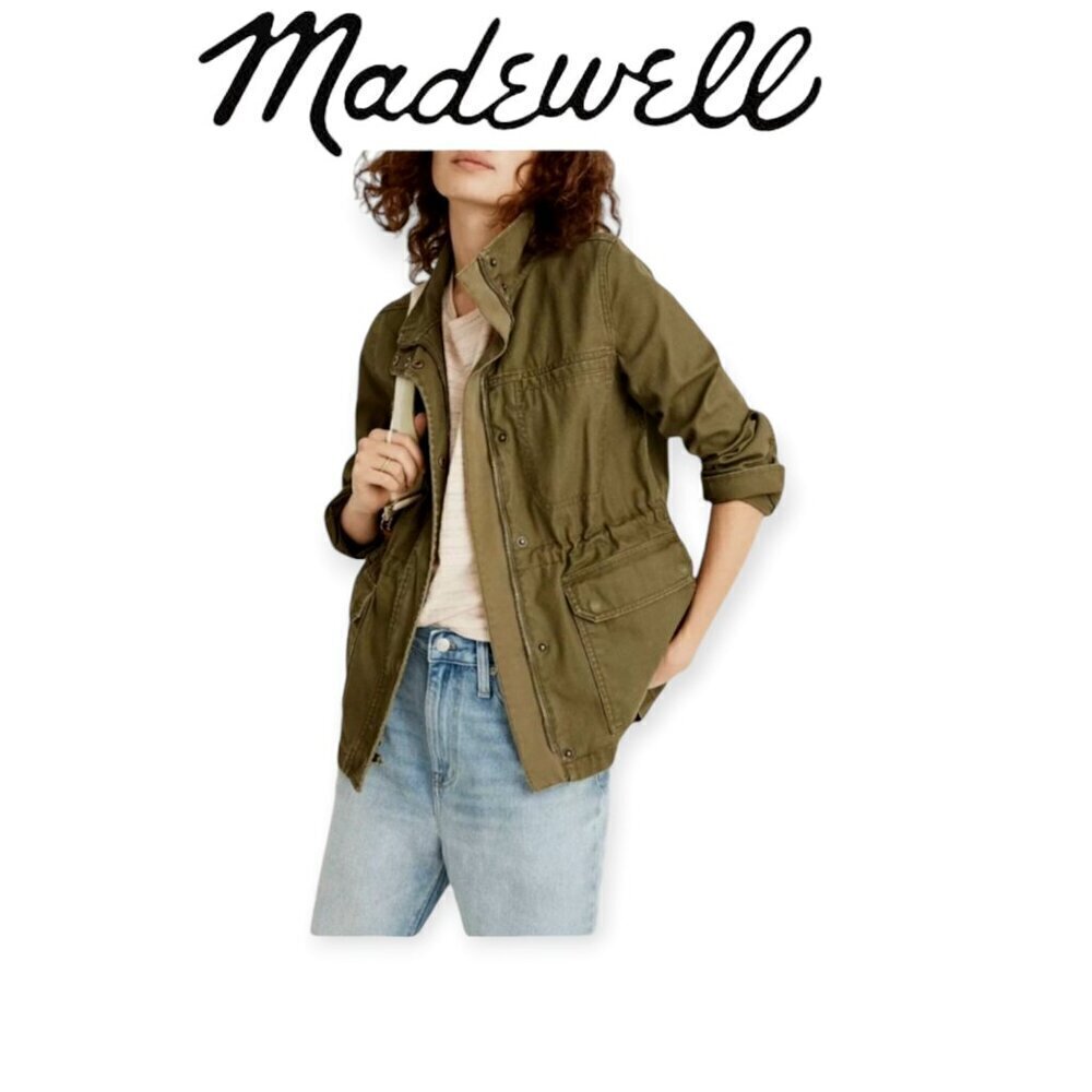 Madewell Army Olive Duck Cloth Utility Jacket Hooded Canvas XXS NWT Spring Ready